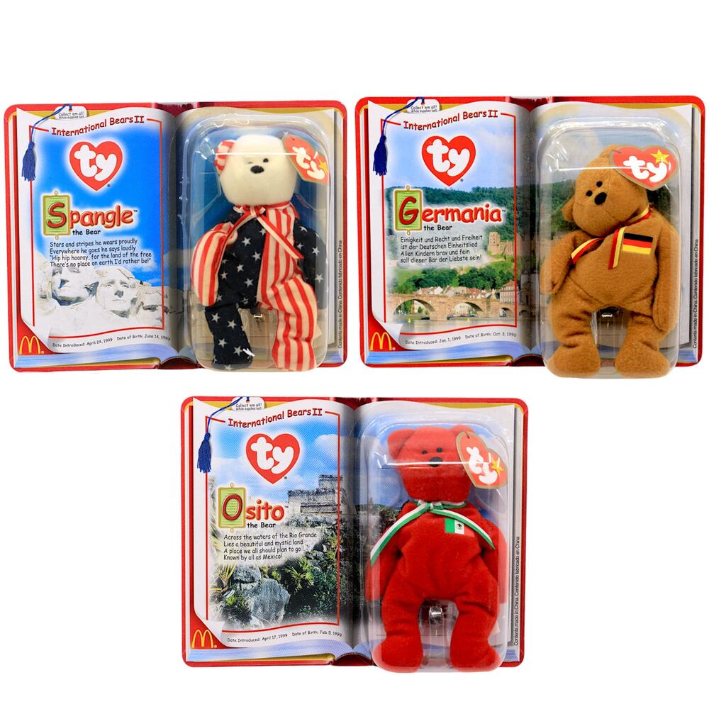 Teenie Beanie Babies 2000 - International Bears II [Set of 3]